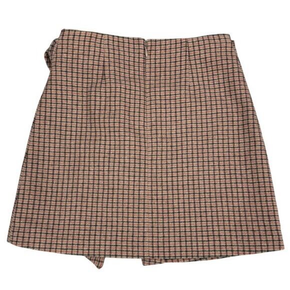 WILFRED Aritzia Wool Cashmere High Rise Wrap-Front Mini Skirt Sz 00 - Picture 7 of 9